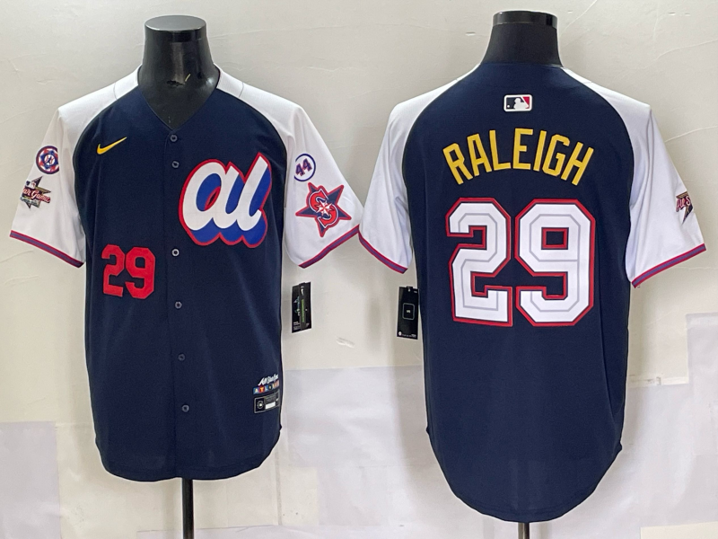 Men Seattle Mariners 29 Raleigh Blue MLB All star Nike 2025 Jersey style 002
